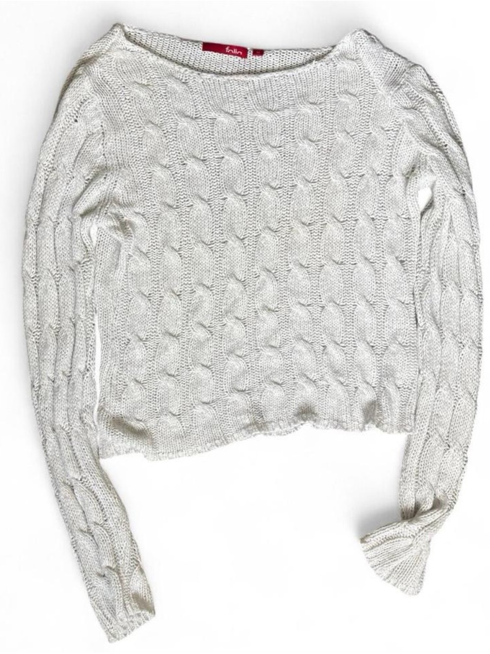 White Cable Knit Sweater